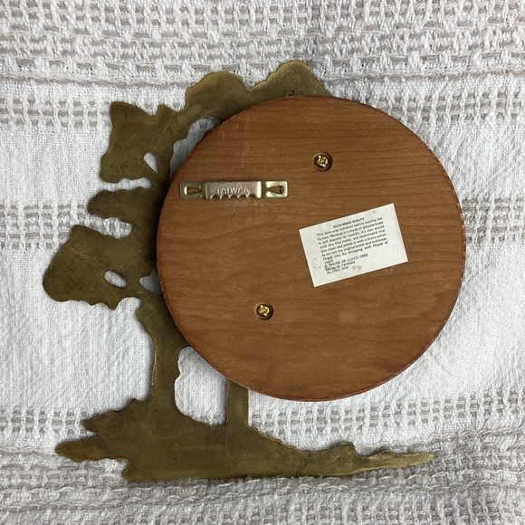 Solid Brass Bonsai Tree of Life and Wood Full Moon Wall Art - Picture 2 of 9